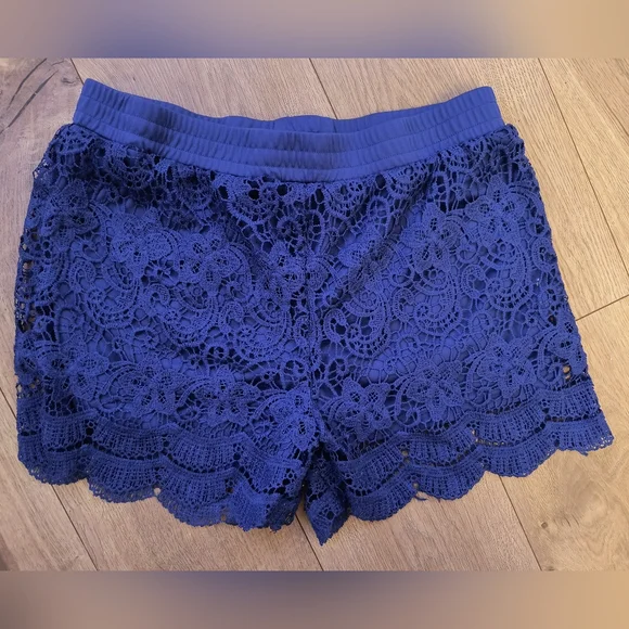 Royal Blue Lace Shinestar Elastic Shorts (Size XL) - Picture 3 of 11